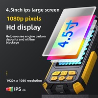 Caméra endoscopique HD 500W à double objectif, zoom 2X, éclairage LED blanc, batterie rechargeable, écran IPS 4,5 pouces pour réparation automobile et égouts
