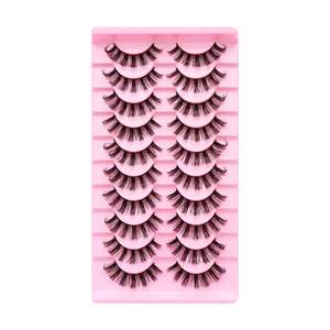 Private Label Natural Full <b>Strip</b> False Eyelashes Beauty Lashes with <b>Plastic</b> Cotton Band and Lash Tray - Product Image 3