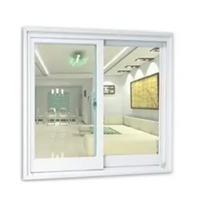 Double sash upvc sliding window tempered glass slide windows cheap price upvc window