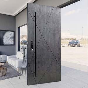 Nouveauté Portes d'entrée en bois massif contemporaines Portes d'entrée principales en bois rouge Portes d'entrée pour maisons Porte pivotante principale extérieure moderne - Product Image 6