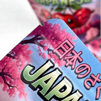 Staande zak voor kersenfruit, Kawaii-print, voedselveilig, met ritssluiting en afgeronde hoeken, voor verpakkingen van gedroogd fruit en snoep.