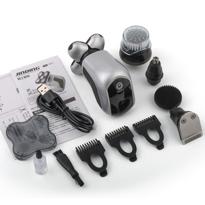 Afeitadora eléctrica multifunción 5 en 1, recargable por USB, 5 cuchillas, cepillo de silicona, recortadora de pelo para la nariz, afeitado esencial para hombres - Product Image 1