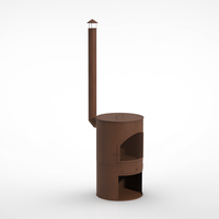 Chimenea Exterior Ajustable en Altura, Color Óxido, para Leña, en Oferta