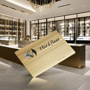 Tarjeta de Visita Metálica Ecológica de Lujo CLF con Logotipo Personalizado, Tarjeta de Crédito NFC RFID, Superficie Brillante de 0.8 mm de Grosor, Certificación ISO, Dorada - Product Image 3