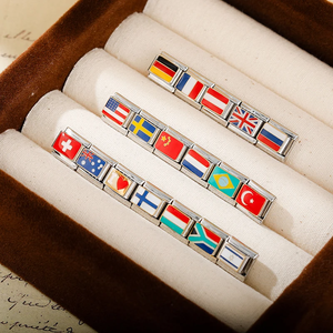Hapiship Italian Charm Bracelet Country Flag Charms para pulseras al por mayor DJ046 - Product Image 3