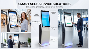 Kiosco de registro en hoteles con reconocimiento facial, autoservicio de check-in <span class=keywords><strong>y</strong></span> check-out, pantalla LCD de alta resolución <span class=keywords><strong>y</strong></span> diseño vertical. - Product Image 3