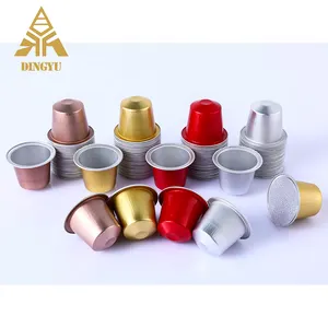 Prezzo di fabbrica OEM colorato monouso in alluminio nespresso capsule di caffè vuote Nespresso