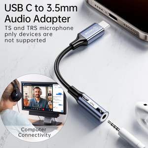 Cable Adaptador USB-C Macho a 3.5mm Hembra para Auriculares, Compatible con iPhone 17/16/15 <span class=keywords><strong>Pro</strong></span> Max, para S24/S23/S22 Ultra, iPad - Product Image 2
