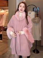 Manteau d'hiver Vintage en fausse fourrure de lapin pour femme