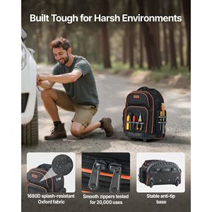 Heavy Duty <b>Rolling</b> <b>Tool</b> Backpack 14 Inch with Wheels 200 lb Capacity 3-Year Warranty for <b>Tools</b> Storage & Transportation - Product Image 3