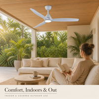 Ventilateur de plafond de 44 pouces avec kit d'éclairage LED, moteur DC, 3 pales blanches, télécommande WiFi pour salon et chambre à coucher