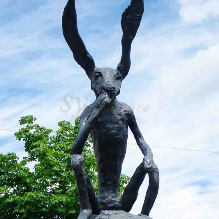 تماثيل أرانب برونز عالية الجودة, تماثيل أرانب برونز عالية الجودة بالحجم الطبيعي ، منحوتات على شكل أرنب نحاسي للشارع