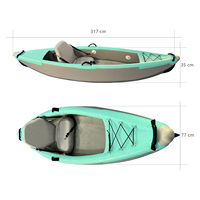 Kayak Pedal Drive Gonflable 2 Personnes Pêche pour Lacs Rivières Océan Utilisation avec Bateau de Pêche pour Paddle Water Bike Pédale Bateau