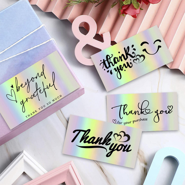 Customized Design Offset Printing Business Thank You Greeting Card Postcards Fancy Paper Art Paper Holographic Paper