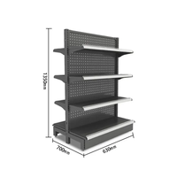 Présentoir en acier simple/double face pour magasin de détail Étagères en gondole alimentaire d'une capacité de 120kg pour articles d'épicerie et de supermarché