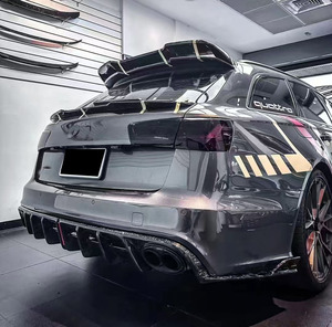 Nouveau pare-chocs en fibre de carbone <span class=keywords><strong>Audi</strong></span> RS6 C7 C7.5 avec <span class=keywords><strong>aileron</strong></span> arrière, <span class=keywords><strong>aileron</strong></span> central, <span class=keywords><strong>aileron</strong></span> supérieur et découpes d'échappement - Fixation par boulons - Product Image 2