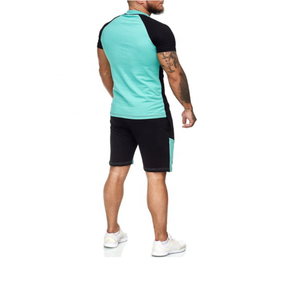 Vente en gros fabricant pakistanais logo personnalisé T-Shirt ensemble court vêtements d'été décontracté blanc col haut de qualité supérieure coton homme Twin ensemble - Product Image 6