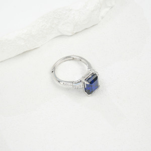 Anillo de Plata 925 con Zafiro Azul Cultivado, Anillo de Plata 925 - Product Image 5
