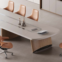 Meubles de maison modulaires écologiques et durables de luxe, table de réunion en bois pour 20 personnes, petite salle de réunion moderne, table de bureau de conférence