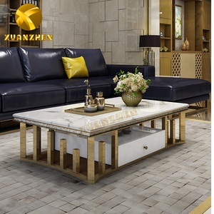 Wohnzimmermöbel-Sets Goldener Mitteltisch Luxuriöse Couchtische und <span class=keywords><strong>TV</strong></span>-Ständer Moderner Marmor-Couchtisch zum Verkauf - Product Image 5