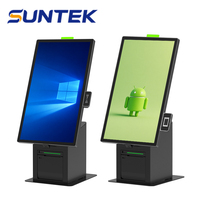 SUNTEK SK1 Metal, Kiosco de Autoservicio de Escritorio de 15.6 Pulgadas, Certificado CE, Terminal de Pedidos de Comida para Restaurantes, SDK POS, Android/Windows