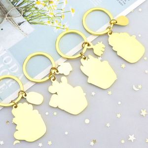 Llavero de Aleación de Zinc con Trébol de Cuatro Hojas de la Suerte, Colgante de Regalo para el Festival Qixi, Linda Planta Suculenta de Lujo - Product Image 2