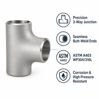 Pipa Gas dan Minyak Tekanan Tinggi Grosir ASME B16.9 Baja Karbon ASTM A234 WPB Butt Weld Seamless SCH80 NACE MR0175 Equal Tee