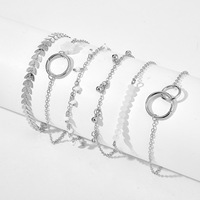 Bracelet à chaîne perlée plaqué or en alliage multi-éléments à la mode pour femme parfait comme cadeau à la mode