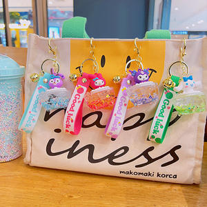 Kuromi mignon dessin animé en plastique liquide <span class=keywords><strong>sable</strong></span> bouteille sac à dos décoration petit cadeau-vente en gros mignon poupée porte-clés pendentif - Product Image 3