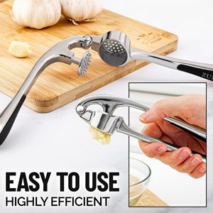 Prensa de Ajo con Pelador de Ajo de Silicona y Acero Inoxidable, Picador y Triturador de Ajo, Juego de Herramientas de Malla - Product Image 6