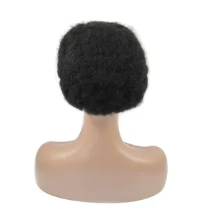 Afro pelo humano brasileño rizado tupé para pelo - Product Image 2