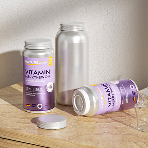 Moisture-proof Aluminum Bottle for Capsules Vitamin Bottle Packaging, Airtight Sealed Metal Bottle for Fish Oil - Product Image 1