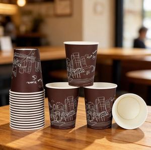 Gobelet en papier à paroi simple biodégradable imprimé avec logo personnalisé pour le café et le lait, impression couleur personnalisée, 4 oz - Product Image 3
