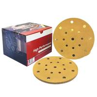 Disque abrasif à crochets et boucles SANDFORCE de 6 pouces à 17 trous, anti-colmatage, pour ponçage à sec, pour polisseuse pneumatique