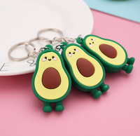 Aguacate Pvc Sleutelhanger 3D Fruit Avocado Sleutelhanger Sleutel Tas Auto Hangers Relatiegeschenken