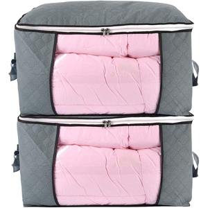 Custom Foldable Non-Woven Quilt Storage Bag Fashionable Square <b>Wardrobe</b> Organizer for Home Fabric Packaging Set for Room Storage - Product Image 1