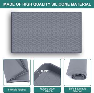 Tapis d'évier en silicone imperméable et écologique 34x22 pouces, doublure de placard de cuisine, plateau anti-goutte, drainage facile, couleur personnalisée, emballé en carton - Product Image 2