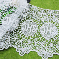 Dentelle extra-large de 23 cm pour vêtements féminins, accessoires de sacs, textiles de maison et dentelle brodée soluble dans l'eau