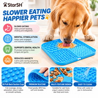 Tapis de léchage pour chien en silicone à ventouse, anti-étouffement, pour alimentation lente, motif nid d'abeille/étoile, carré – Meilleure vente en gros