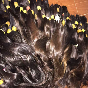Perruques d'extensions de queues de cheval en cheveux humains à tressage brun <span class=keywords><strong>clair</strong></span> non traité à double tirage - Product Image 4