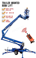 Plateforme élévatrice mobile électrique HAOKUN 20m, montée sur remorque, nacelle télescopique araignée pour la construction et l'entretien