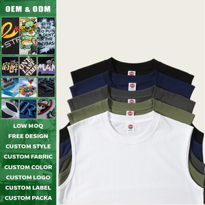 เสื้อกล้ามผู้ชายสไตล์สตรีทแวร์ ผ้าถัก 220GSM ผ้าฝ้าย 100% คอกลม ทรงเข้ารูปแบบมัสเซิล ไซส์ใหญ่ ใส่สบาย เหมาะสำหรับออกกำลังกาย ลำลอง ระบายอากาศได้ดี แห้งเร็ว - Product Image 3