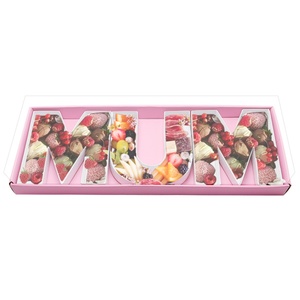 Caja de Regalo en Forma de Letra MUM, Rellenable, con Diseño Floral de Chocolate y Fresas, para el Día de la Madre - Product Image 3