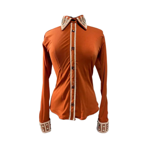 Chemise de spectacle occidentale professionnelle femmes chemisier d'équitation haut confortable à manches longues pour l'entraînement équestre et l'arène de spectacle de chevaux - Product Image 1