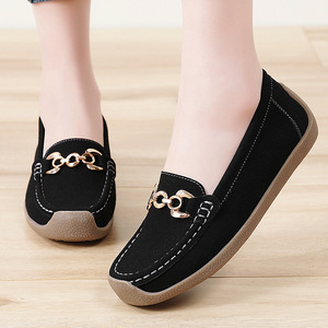 Nuevos Mocasines <span class=keywords><strong>Tods</strong></span> para Mujer, Estilo Slip-On, Cómodos, con Suela de Goma Suave, Decoración de Cadena, Talla Grande, <span class=keywords><strong>Zapatos</strong></span> para Mamá - Product Image 1