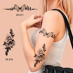 Nouveau motif de chaîne de pistolet <span class=keywords><strong>papillon</strong></span> en <span class=keywords><strong>dentelle</strong></span> semi-permanente étanche autocollants de <span class=keywords><strong>tatouage</strong></span> inspirés des herbes - Product Image 1