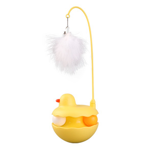 Juguete para gatos con forma de pato, plumas y campana, interactivo manual, para combatir el aburrimiento, estilo de dibujos animados - Product Image 5