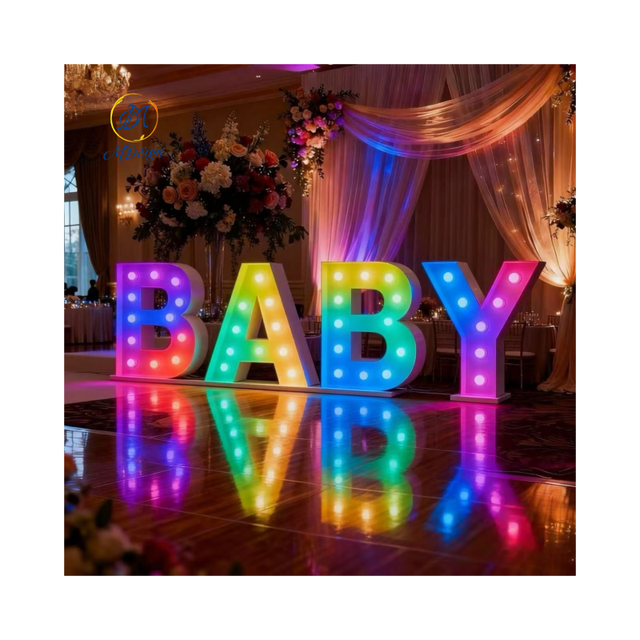 Party Rent Supply Giant Metal Number Outdoor Programmable Rgb Big Led Light Marquee Baby Letter Sign for Wed Event Prop Decor