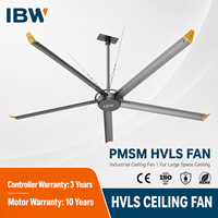 Ventilateur de plafond industriel IBW AirMax 24 pieds (7,3 m) 1,5 kW à faible consommation d'énergie, commande en gros pour grandes ateliers