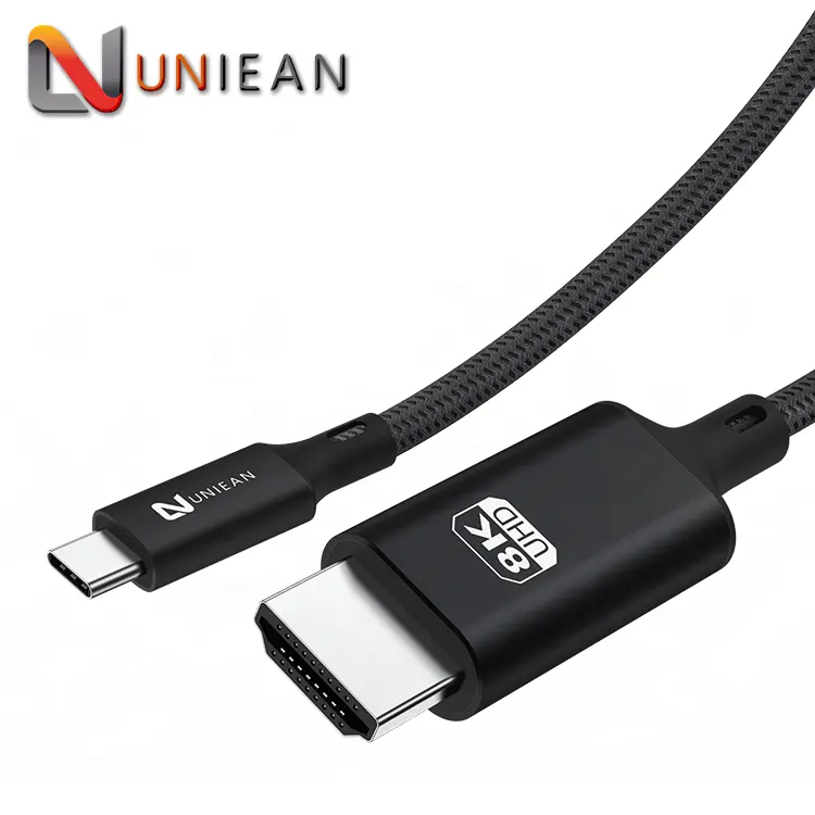UHD 8K Braid Male to Male HDMI to USB USB C to HDMI Cable